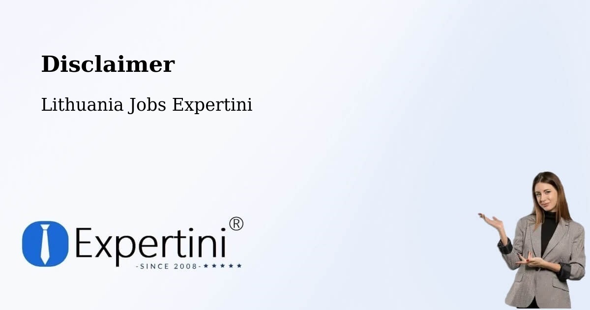 Disclaimer – Vilkpėdė - Lithuania Jobs Expertini